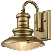 Elstead Lighting Außenleuchte Wandleuchte Alu Glas Messing D 22,9