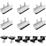 Noosverl Solarmodul halterung Kit(12cm) and Accessories Black Anodised(30-35mm) Adjustable Bracket for Solar Panel Bracket, Solarmodule balkonkraftwerk,Solarhalterungen,T nut schiene