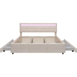 XDOVET Polsterbett 140 x 200 cm Beige