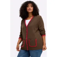 Sheego Strickjacke in schoko-kirsche | Gr.: 52/54