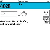 Industrial Quality Supplies ISO 4028 Gewindestifte mit Zapfen &