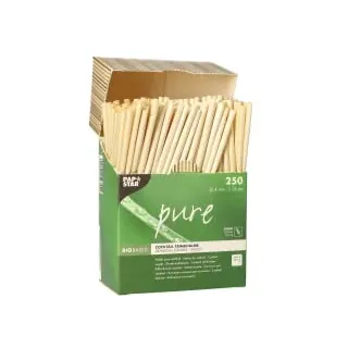 Papstar PURE Trinkhalme, Stroh, 1 Packung · 250 Stück