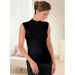 Unterziehshirt NINA VON C., Damen, Gr. 48, Normalgrößen, schwarz, 100% Baumwolle, Turtleneck, ärmellos, Unterhemden