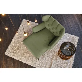 KAWOLA Relaxsessel CHARME Cord 80 x 70 x 100 cm Grün mit Kissen
