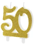 OEM Geburtstagskerze 10 cm gold