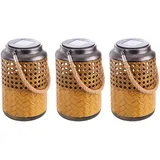 Nowa Gartenlampe Solar Laterne Außen Boho Deko Solarleuchte Solarlaternen für Außen Garten Außenlampe, hängend stehend, led, DxH 12 x 16 cm, 3er Set