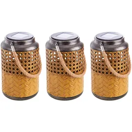 Nowa Gartenlampe Solar Laterne Außen Boho Deko Solarleuchte Solarlaternen für Außen Garten Außenlampe, hängend stehend, led, DxH 12 x 16 cm, 3er Set