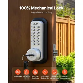 Vevor Mechanisches Codeschloss Einseitig 4- bis 7-stelliger Code Silber