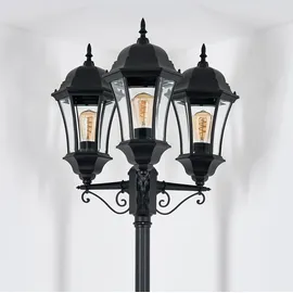 hofstein Wegeleuchte Metall/Glas 250 cm ohne Leuchtmittel schwarz