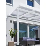 Gutta Terrassendach Premium 1014 x 306 cm weiß gestreift/polycarbonat opal weiß