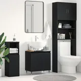 vidaXL Waschbeckenunterschrank Schwarz Eiche 58x33x60 cm Holzwerkstoff
