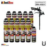 Brandschutzschaum B1 Bauschaum 10x750ml 1x Reiniger Montageschaum Schaum Pistole