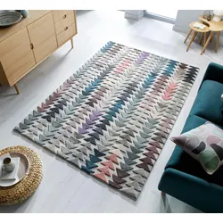Kadima Design Wolle-Teppich mit Hoch-Tief-Effekt für Tiefe im Design, `Esk Jack`. 120x170 cm