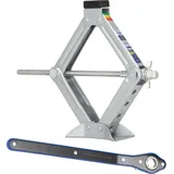 Alca alca® Scherenwagenheber mit Ratsche 1,5t Tragkraft, 360° drehbarer Sattel, 100–350mm, inkl. 17er Stecknuss, TÜV & GS, ideal für SUV & Transporter