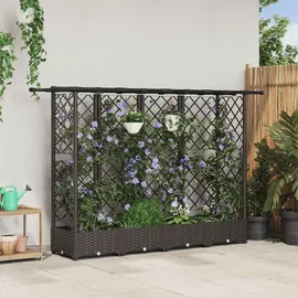 vidaXL Hochbeet mit Rankgitter und Dach 202,5 x 40 x 123 cm Braun