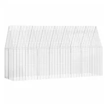vidaXL Hasenkäfig 400 x 100 x 210 cm Silber
