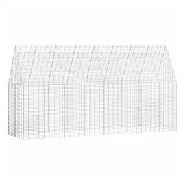 vidaXL Hasenkäfig 400 x 100 x 210 cm Silber