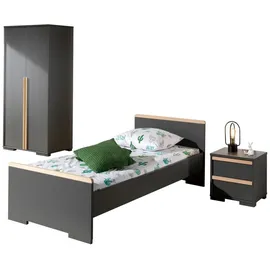 Vipack Vipack: Jugendzimmer-Set in Anthrazit/Buche mit 2 Schubladen.