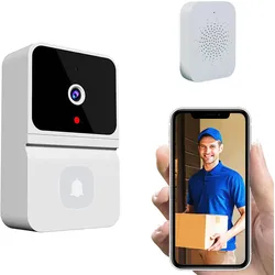 Drahtlose Video-Türklingelkamera, intelligente Türklingel mit 450P-Nachtsicht, 2-Wege-Audio-Cloud-Speicher weiß