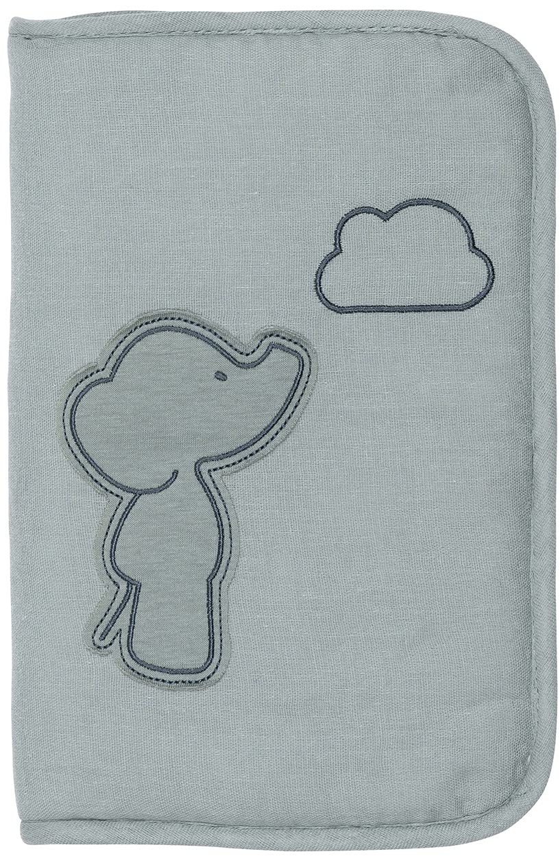 Nattou Plüscheinband aus 100 % Baumwolle (Frottee), Elefant Axel, Mit Reißverschluss, Ca. 25 x 16,5 cm, Luna und Axel, Grün