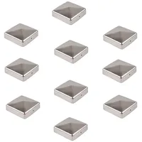 Baumarktplus 10x Pfostenkappe Edelstahl 101mm Pyramide Abdeckkappe Für Pfosten 10x10cm