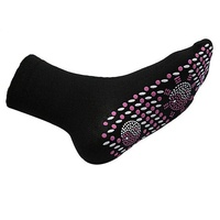 FeiliandaJJ Unisex Massage Socken,Turmalin Magnetische Socken Selbstheizende Socken Rutschfeste Socken, Fußmassagegerät,Entspannt Muskeln, Stimuliert Ihre Füße, Reflexzonen-Punkte (Schwarz)