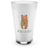 Mr. & Mrs. Panda Glas Bär Honig - Transparent - Geschenk, Liebe, Teddybär, Latte Macchiato, Premium Glas, Hochwertige Verarbeitung