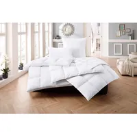 OTTO home Daunenbettdecke + 3-Kammer-Kopfkissen OTTO HOME "Lasse, Bettdecke 135x200 cm, 155x220 cm, Made in Green", weiß, B/L: 135cm x 200cm Anzahl Teile 1, B/L: 80cm x 80cm Anzahl Teile 1, Bezug: Baumwolle Füllung: Entendaune/-feder, extraleicht, Bettdecken Bezug: