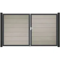 GROJA Doppeltor 300 x 180 cm Beige/Anthrazit
