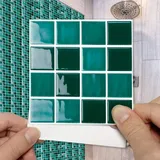 Mosaikfliesen Minimalistisches Grün Fliesenaufkleber PVC Hitzebeständig Klebefliesen Küche Wasserdicht Tile Sticker Ölfest Klebefliesen Selbstklebend Fliesenaufkleber Badezimmer 10x10cmx30 Pcs
