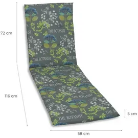 Konifera Liegenauflage 188 x 58 x 5 cm grau floral 1 St.
