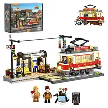 lumibricks Historische Straßenbahn und Haltestelle 128-tlg. LB9084