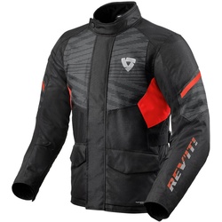 Revit Duke H2O Motorrad Textiljacke, schwarz-rot, Größe 3XL für Männer