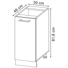 Vicco Unterschrank Apothekerschrank R-Line 30 x 81,6 x 60 cm Schwarz