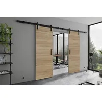 KIER FURNITURE Schiebetüren RETRO - 132x205x1,6 cm - Sonoma-Eiche - Braun