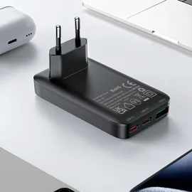 ACEFAST A100 65W Gan 2 Usb-c Usb-a Ladegerät - Schwarz
