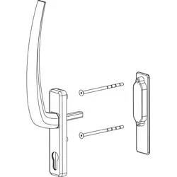 ATRIUM HS Griffgarnitur PZ innen, TS 68-92 mm, Alu silber eloxiert