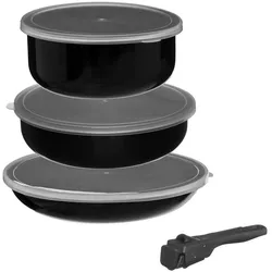 FIVE - Kochgeschirr 20/24/28 cm mit herausnehmbarem Utensil aus gepresstem Aluminium