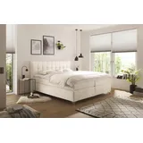 hapo Boxspringbett Neyla erhältlich in den Breiten 100, 160, 180 & 200cm, in verschiedenen Matratzenqualitäten, Härtegraden und Farben verfügbar weiß 111 cm x 200 cm x 29 cm