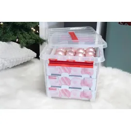 SUNWARE Q-Line Weihnachtsbox 22 L 1-tlg. transparent/rot