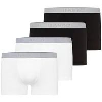 Hanro Cotton Essentials Boxershorts Schwarz / Weiß S 4er Pack