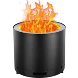 Vevor Rauchfreier Feuerstellenofen, Lagerfeuer, H: 15,4 Zoll x Durchmesser: 19,3 Zoll, Holzkamine mit abnehmbarer Aschepfanne, tragbare Feuerstelle für den Außenbereich aus SUS430 Edelstahl