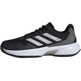 adidas Courtjam Control 3 Tennis Shoes Sneaker, Core Black Silver Metallic Grey Four, 41 1/3 EU
