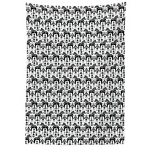 ABAKUHAUS Tischdecke nordisch Dala Pferde 140 x 240 cm Schwarz