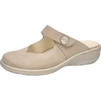 Waldläufer HERIA Clog Hausschuh, Sommerschuh, Klettschuh in Komfortweite H (sehr weit) beige 40 EU (6,5 UK)