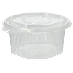 Starpak 500 Verpackungsbecher mit Klappdeckeln, PP 8-eckig 500 ml 5,6 cm x 11 cm x 11 cm transparent