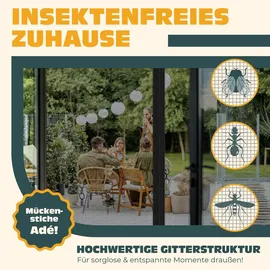 Kesser Magnet Fliegengitter Tür 100 x 220 cm Schwarz