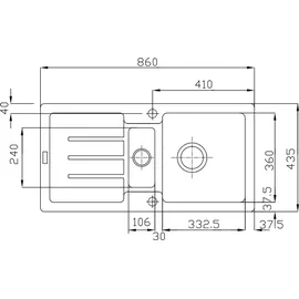 Franke Einbauspüle Strata STG 651-86 Fragranit+, Excenterventil Black Matt - Schwarz