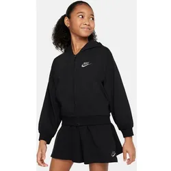 NIKE Kinder Kapuzensweat Sportswear Full-Zip, BLACK/FLAT PEWTER, S