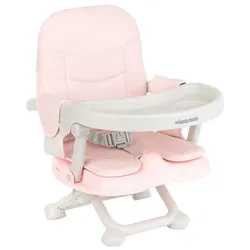 Kikkaboo Kindersitzerhöhung Pappo Booster, Tisch, klappbar, Sicherheitsgurt rosa